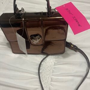 NWT Elegant metallic copper/brown Betsey Johnson Handbag